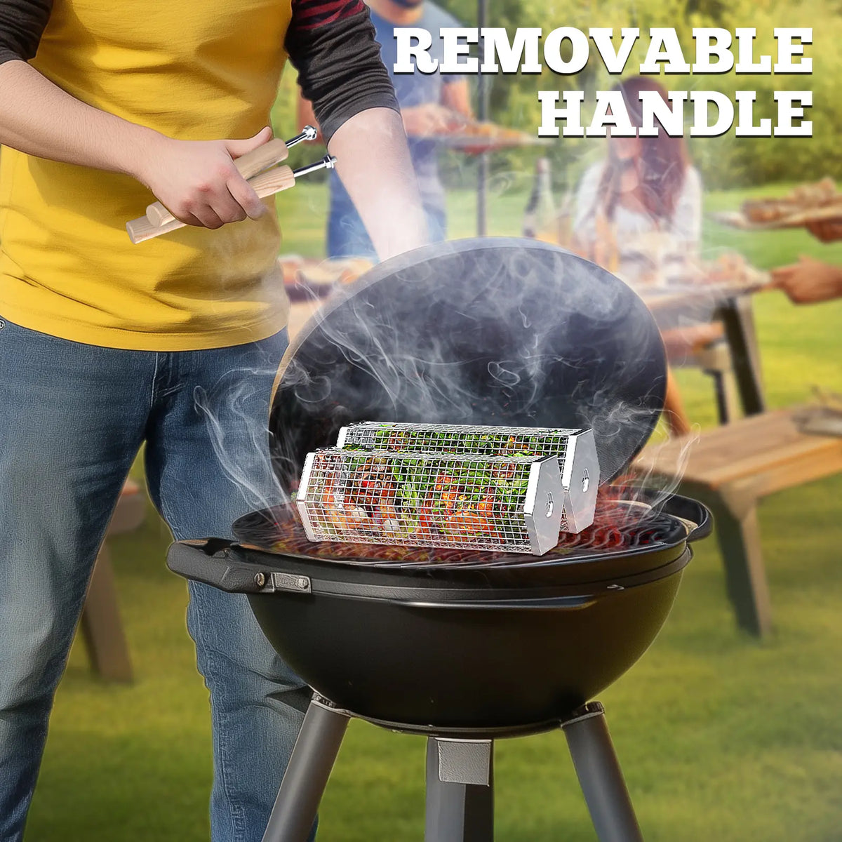 Rolling Grill Baskets - 304 Stainless Steel BBQ Tools