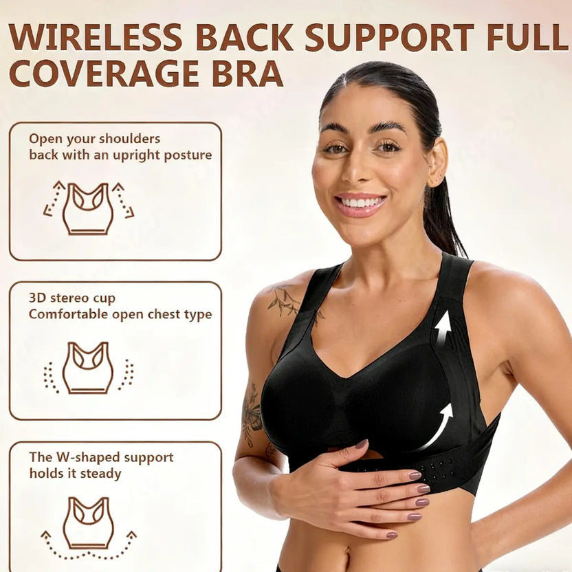 🌸 Posture Correction Wireless Bra Beige Support Lift Comfort Fit 👙