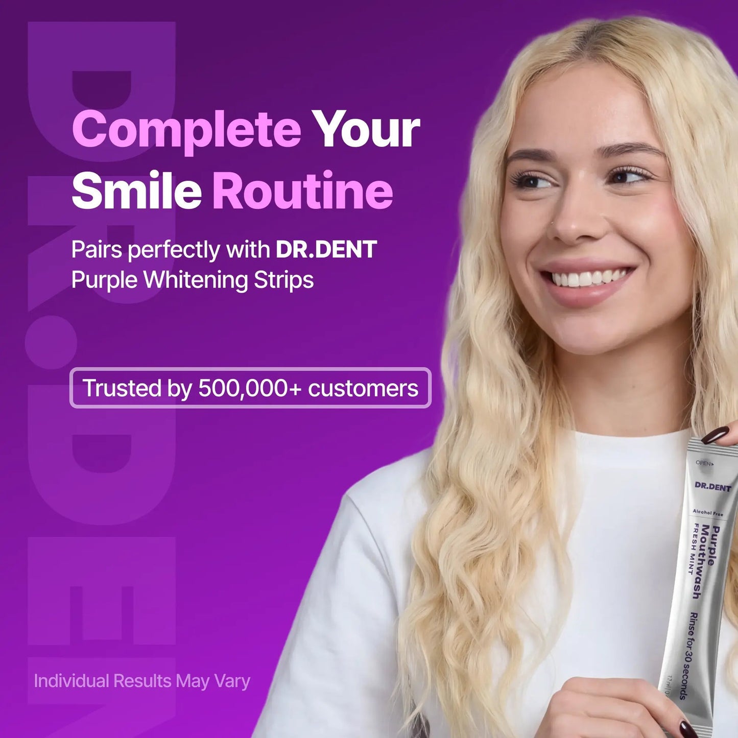 ✨LAST DAY 49% OFF –💜Purple Mouthwash Sachets 😁✨ No peroxide. No sensitivity. Just instant brightness.