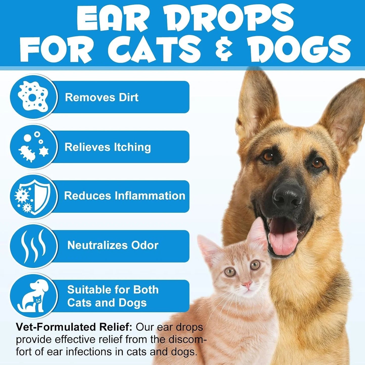 🔥LAST DAY 50% OFF - 🐶🐱Gentle Pet Ear Wash | Odor-Free Cleaning for Dogs & Cats🌿