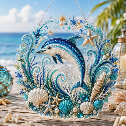 🌊✨Ocean Pearl Art DIY Hanging Ornament Kit Creative Coastal Craft Home Decor Gift✨