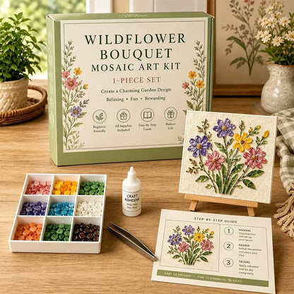 Watering Can Mosaic Art Kit-🔥LAST DAY 50% OFF🔥🌿Beginner-Friendly Floral DIY Craft with Vibrant Mosaic Beads & Sturdy Display Base ✨