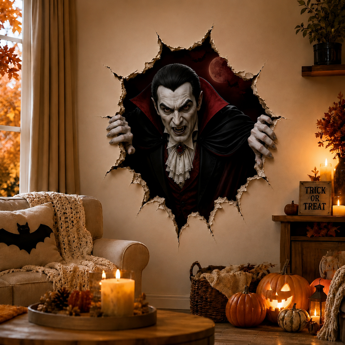 🧙‍♀️ Holiday Celebration 50% OFF 🎃-👻Halloween Break-In 3D Wall Decals for Spooky, Realistic & Fun  🎃