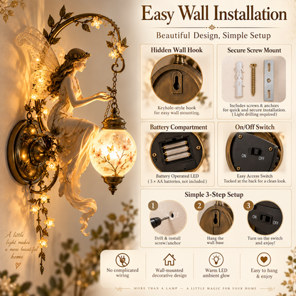 🧚‍♀️ 50% OFF – Fairy Garden Wall Lantern – Enchanted Floral Outdoor & Indoor Decor