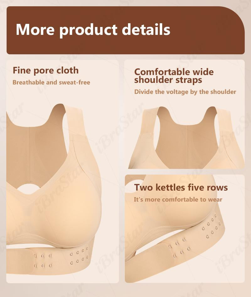 🌸 Posture Correction Wireless Bra Beige Support Lift Comfort Fit 👙