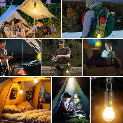 Solar-Powered LED Camping Bulb - Waterproof, Portable, 3-Mode Dimmable Hanging Light for Camping, Hiking & Emergency Preparedness