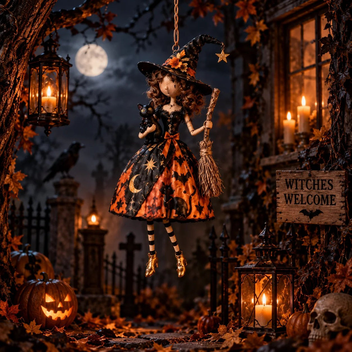 🔥 Last Day 50% OFF✨-🎃Midnight LadiesTM – Gothic Halloween Hanging Decor🖤