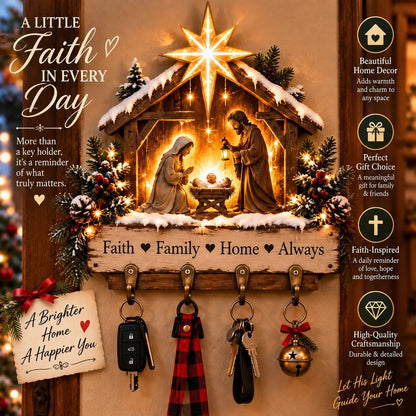 🔥 Holiday Celebration 50% OFF ✨-🔑Lighted Christmas Key Holder for Festive Entryway Decor & Everyday Organization 🎄