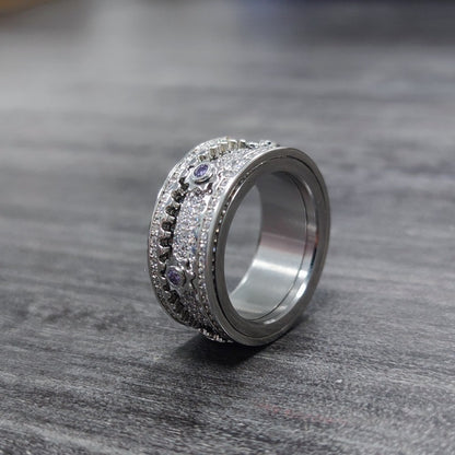 🔥LAST DAY 50% OFF – ⚡925 Sterling Silver Personalized Stress Reducing Rotatable Gear Ring