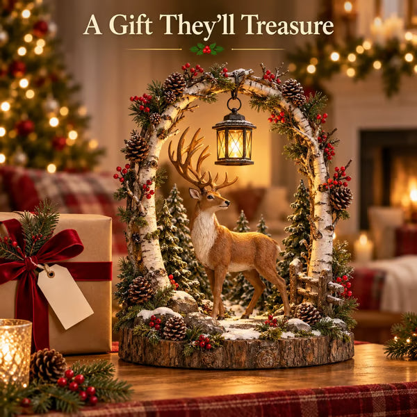 🦌 50% OFF – Woodland Reindeer Lantern – Glowing Christmas Forest Decor 🎄✨