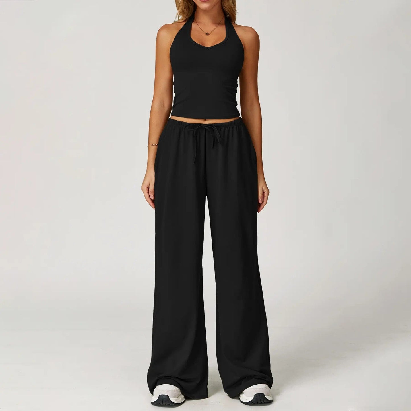 ⚡Hot Sales 49% OFF🔥Women's 2-Piece Athleisure Outfits - Polyester-Silk Fitted Summervibe Sweatsuit