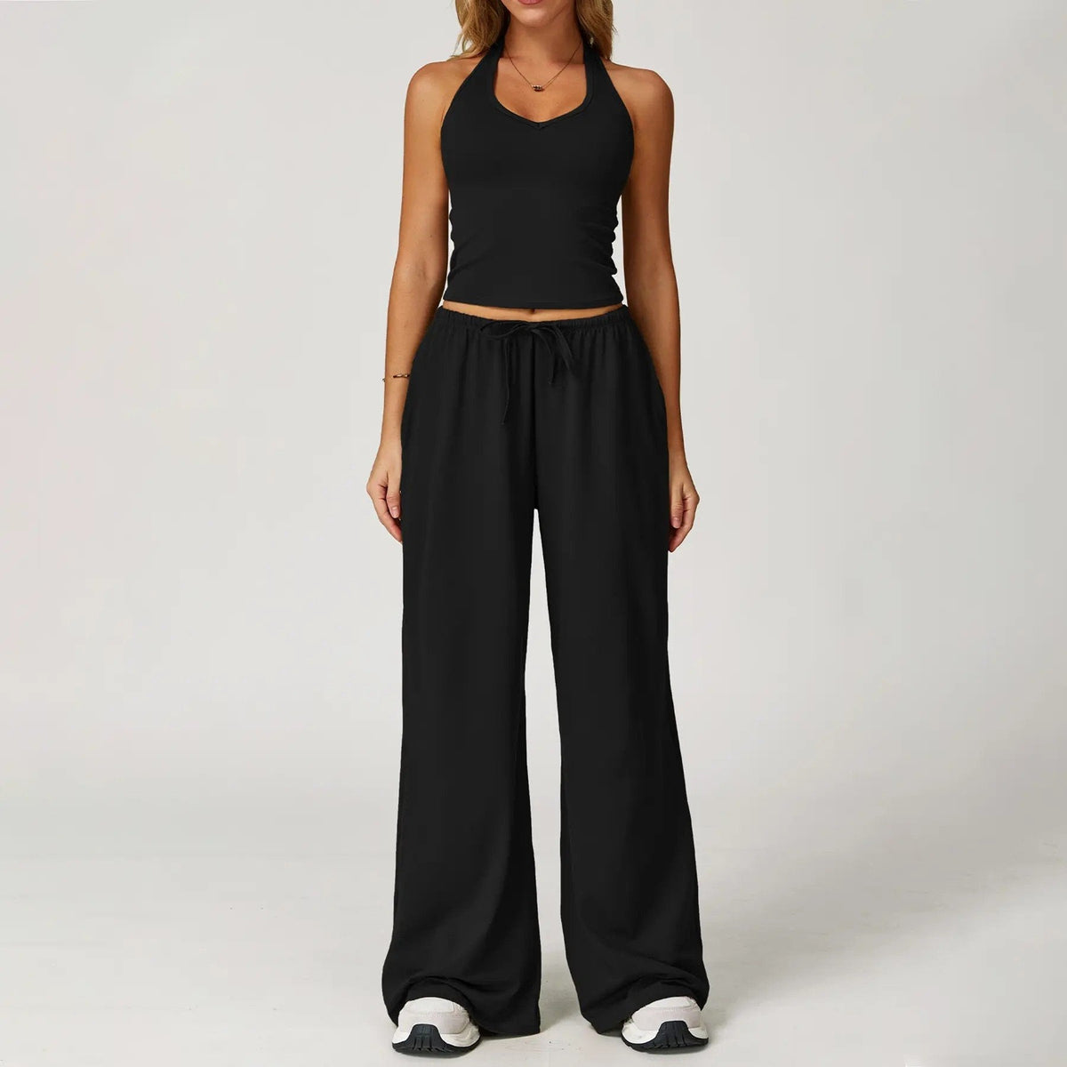 ⚡Hot Sales 49% OFF🔥Women's 2-Piece Athleisure Outfits - Polyester-Silk Fitted Summervibe Sweatsuit