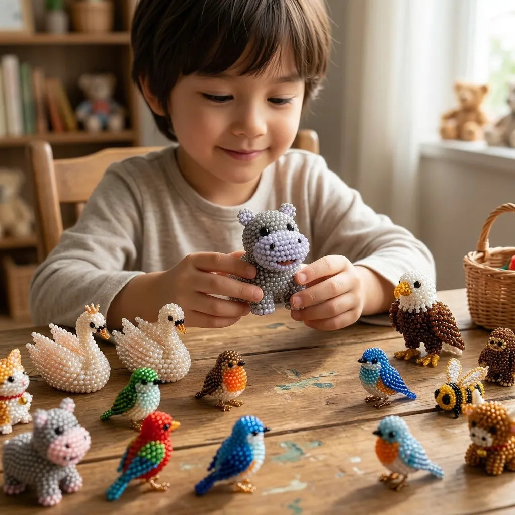 ⏰Last day Promotion 🔥-🧵✨ Tiny 3D Beaded Animal DIY Kit(Unfinished Product)