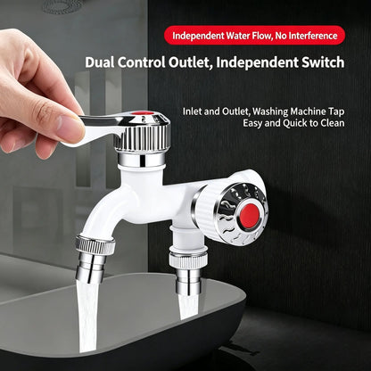 💥 Buy 1 Get 1 Free 💥Dual-Outlet Washing Machine Faucet – Anti-Freeze & Heat-Resistant Plastic
