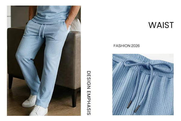 🔥 50% OFF Father’s Day Special ⏰🎁 Men’s Rib Knit 2-Piece Set – Sleeveless Tank & Baggy Wide-Leg Pants