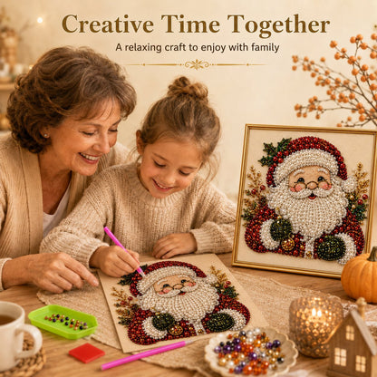 🎄DIY Christmas Pearl Diamond Painting Art Kit With Frame Relaxing & Beginner-Friendly