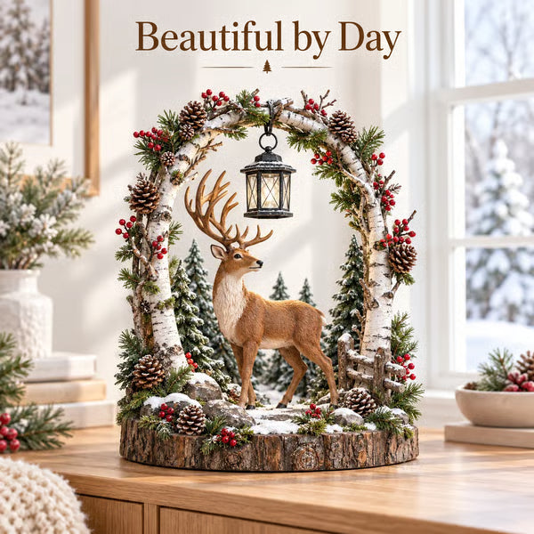 🦌 50% OFF – Woodland Reindeer Lantern – Glowing Christmas Forest Decor 🎄✨