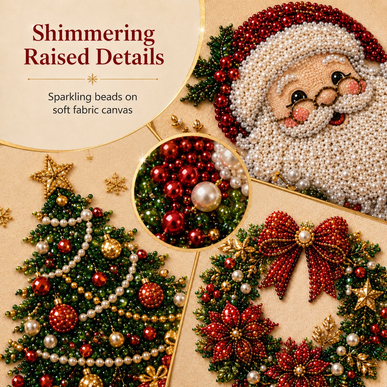 🎄DIY Christmas Pearl Diamond Painting Art Kit With Frame Relaxing & Beginner-Friendly