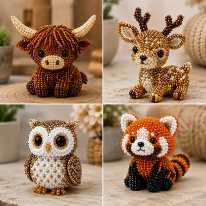 ⏰Last day Promotion 🔥-🧵✨ Tiny 3D Beaded Animal DIY Kit(Unfinished Product)