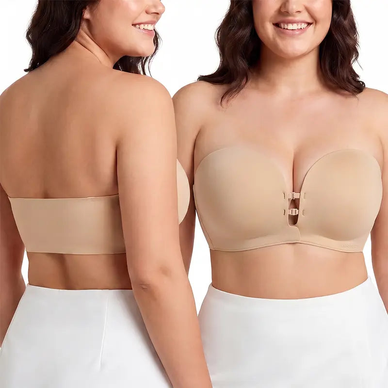 ✨ Women's Strapless Front Closure Push-Up Bra
