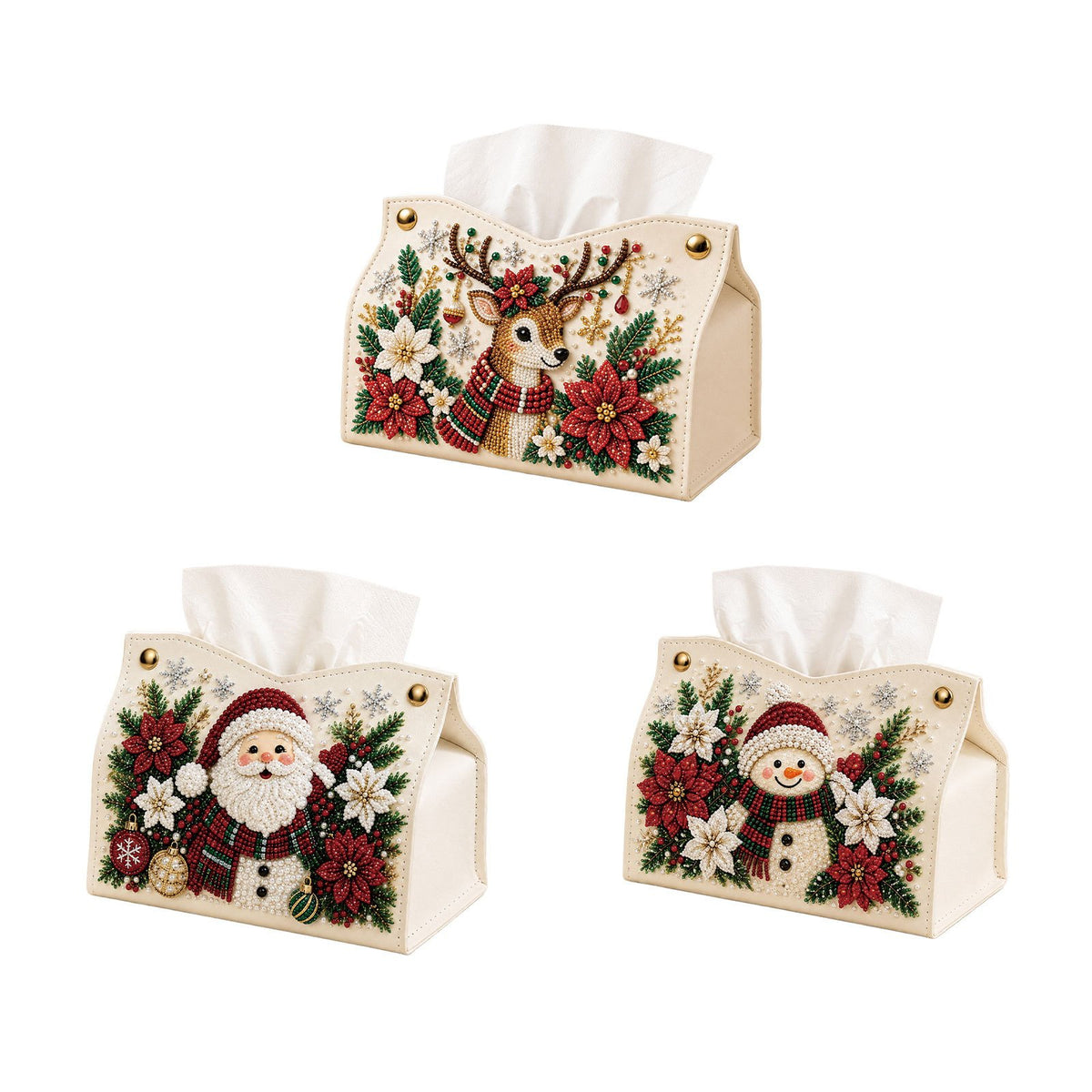🎄DIY Christmas Diamond Painting Tissue Box, Special Rhinestone Handmade Decor Craft Kit