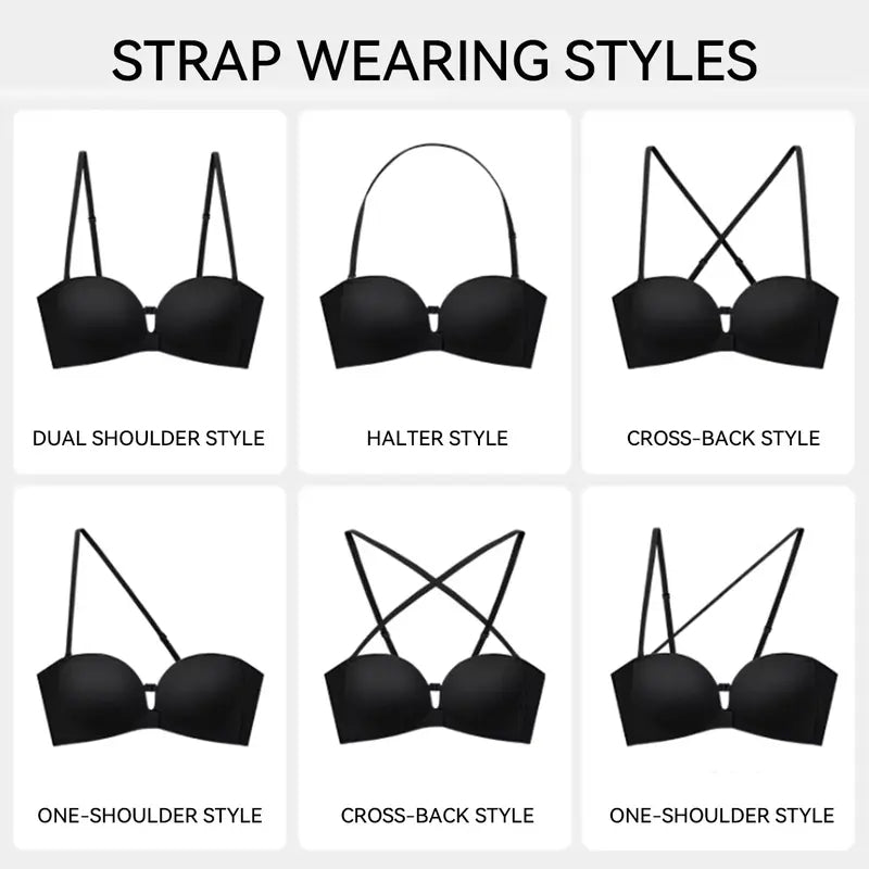 ✨ Women's Strapless Front Closure Push-Up Bra