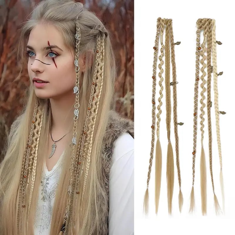 🌿🎨 Boho Beaded Clip-In Braids – Effortless Festival & Everyday Hair Transformation