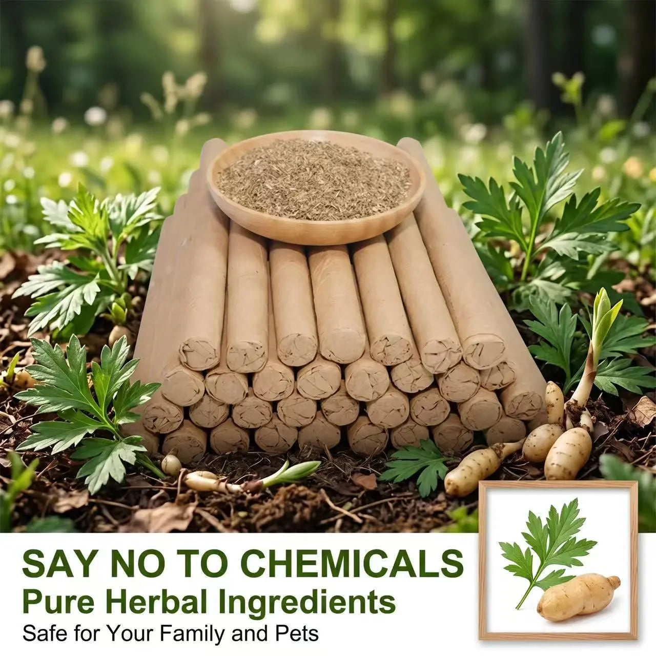 Premium Natural Mugwort Repellent Sticks – Chemical-Free Summer Protection