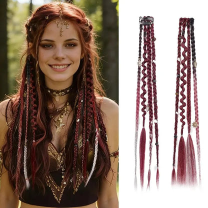 🌿🎨 Boho Beaded Clip-In Braids – Effortless Festival & Everyday Hair Transformation