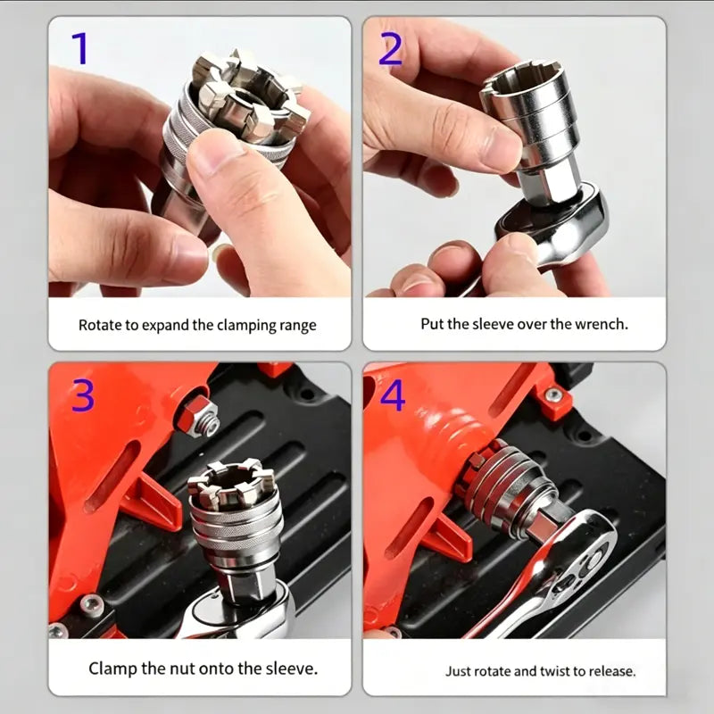 Universal Magic Socket Wrench Tool – Adjustable Grip for 10-19mm Nuts & Bolts
