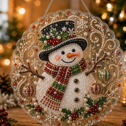 🎄 LAST DAY 69% OFF – ✨ Christmas Pearl Diamond Art Hanging Ornament Kit | Luxury Flocked Canvas with Scratch-Resistant Non-Fading Pearl Beads DIY Handmade Holiday Hanging Decor 🎅💎