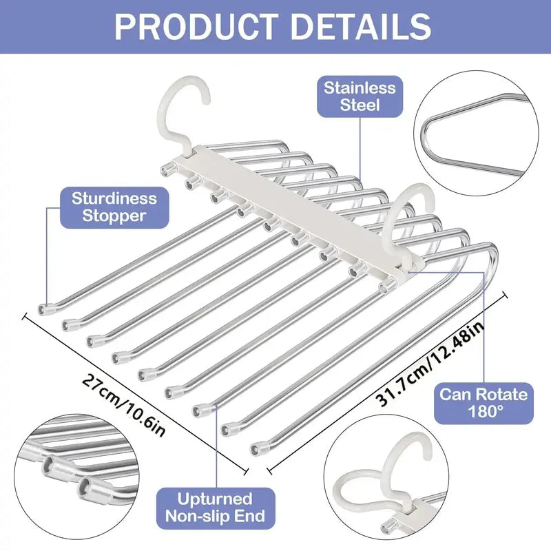 9-layer trouser rack, space-saving clothing rack