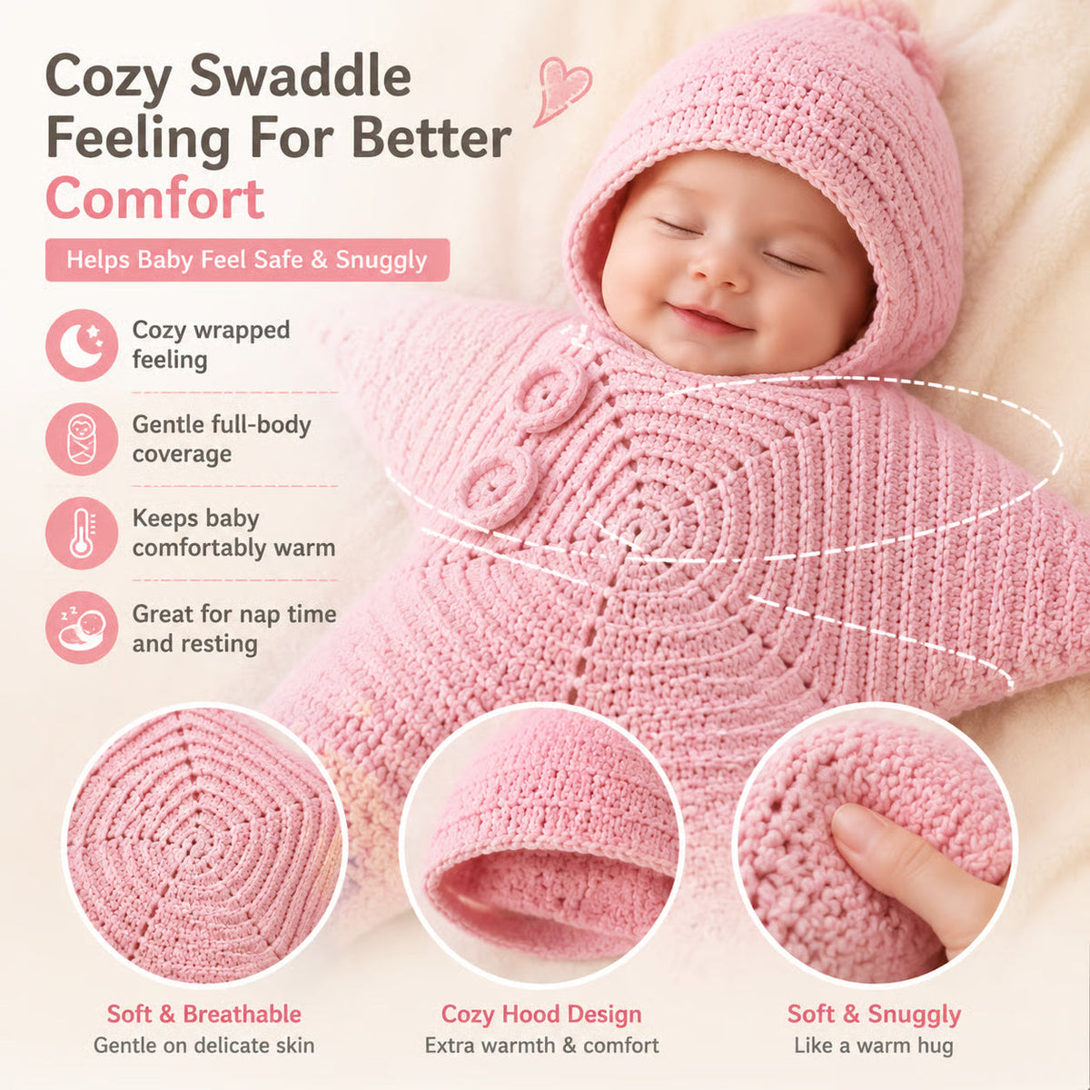 ⏰Last day Promotion 🔥-🐚 Starfish Baby Sleeping Bag — A Cozy Little Ocean Star ⭐