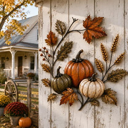 🎃🍂 50% OFF – Autumn Pumpkin Metal Wall Decor – Rustic Harvest Fall Home & Porch Art 🏡✨