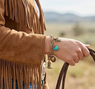 ✨This Week's Special Price🏇🤠Handmade Western Cowboy Charm Bracelet with Boot Hat Cactus & Heart Charms🌵