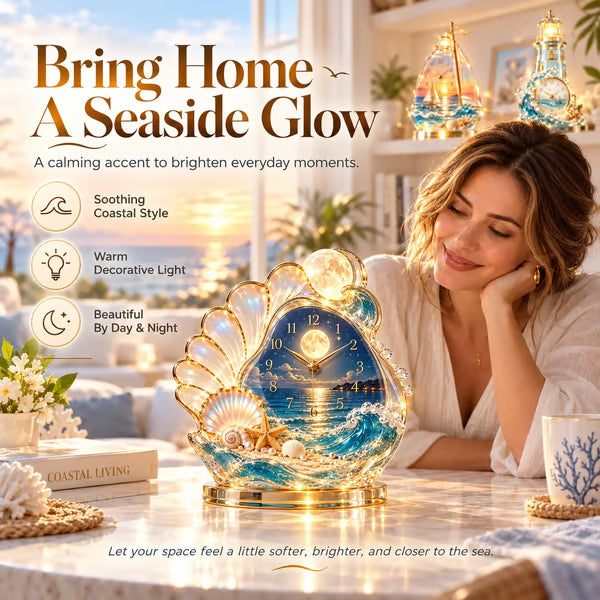 🌊 50% OFF – Coastal Glow Crystal Lighthouse & Ocean Decor ✨