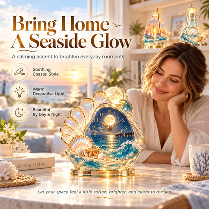 🌊 50% OFF – Coastal Glow Crystal Lighthouse & Ocean Decor ✨
