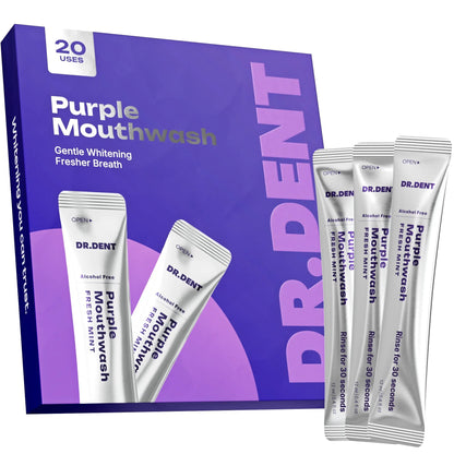 ✨LAST DAY 49% OFF –💜Purple Mouthwash Sachets 😁✨ No peroxide. No sensitivity. Just instant brightness.