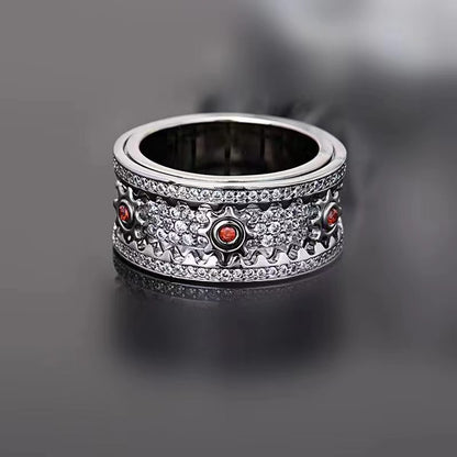 🔥LAST DAY 50% OFF – ⚡925 Sterling Silver Personalized Stress Reducing Rotatable Gear Ring