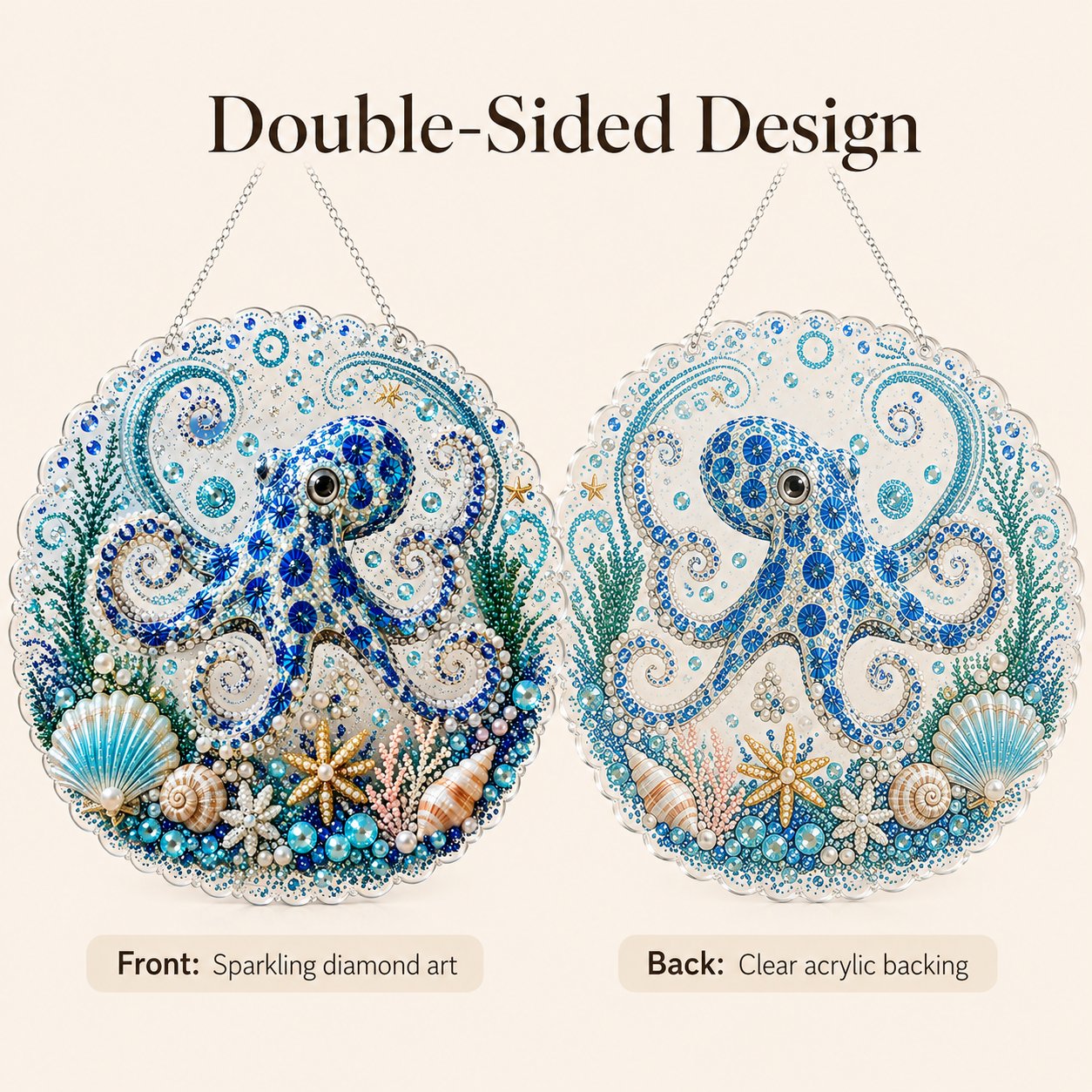 🌊✨Ocean Pearl Art DIY Hanging Ornament Kit Creative Coastal Craft Home Decor Gift✨