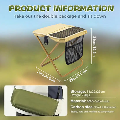 Ultimate Portable Folding Stool – Lightweight, Heavy-Duty Outdoor Seat with Built-in Storage
