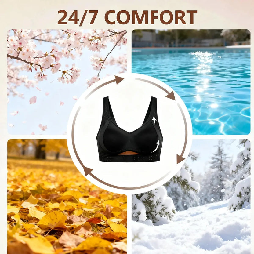 🌸 Posture Correction Wireless Bra Beige Support Lift Comfort Fit 👙