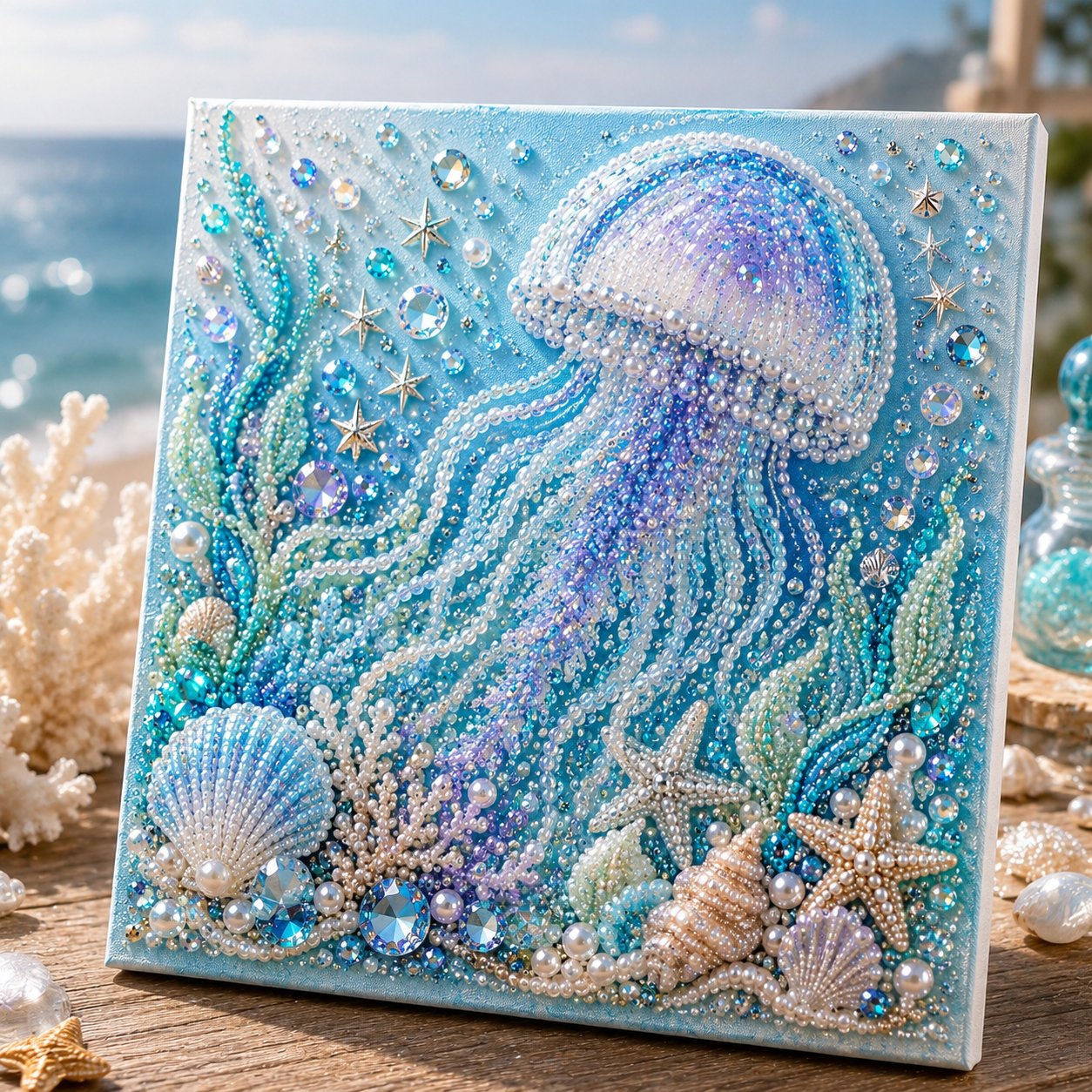 🌊Ocean Pearl Art DIY Kit Relaxing Coastal Craft Creative Handmade Home Decor✨