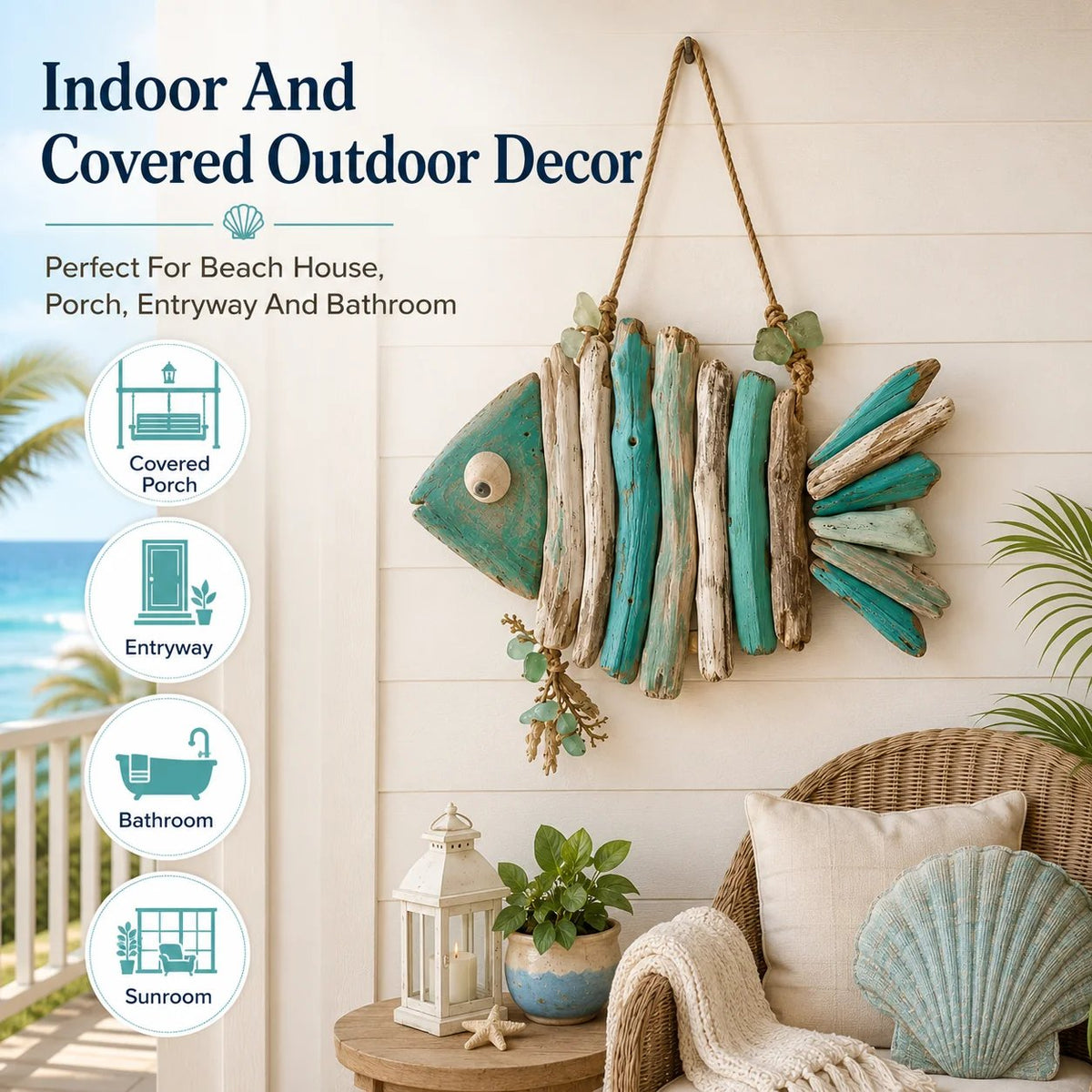 ⏰Last day Promotion 🔥-Lighted Coastal Fish Wall Decor🌊