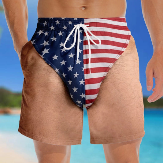 🇺🇸😎 Funny Patriotic Swim Trunks Cool Comfort for Summer 🏖️🔥