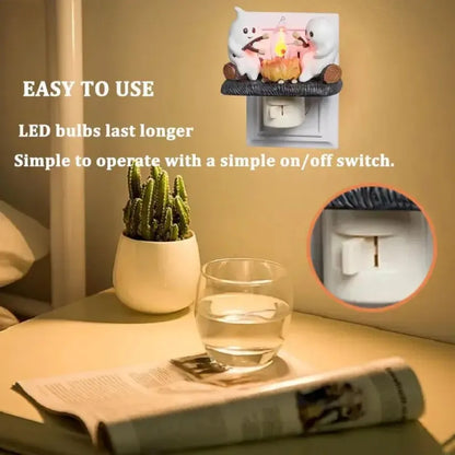 👻 Halloween Ghost Campfire Flickering Night Light🔥