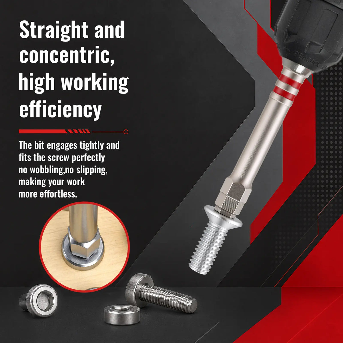 Professional 6-Piece S2 Alloy Steel Precision Hex Bit Set – Magnetic, Non-Slip, Industrial Grade (65mm & 100mm)