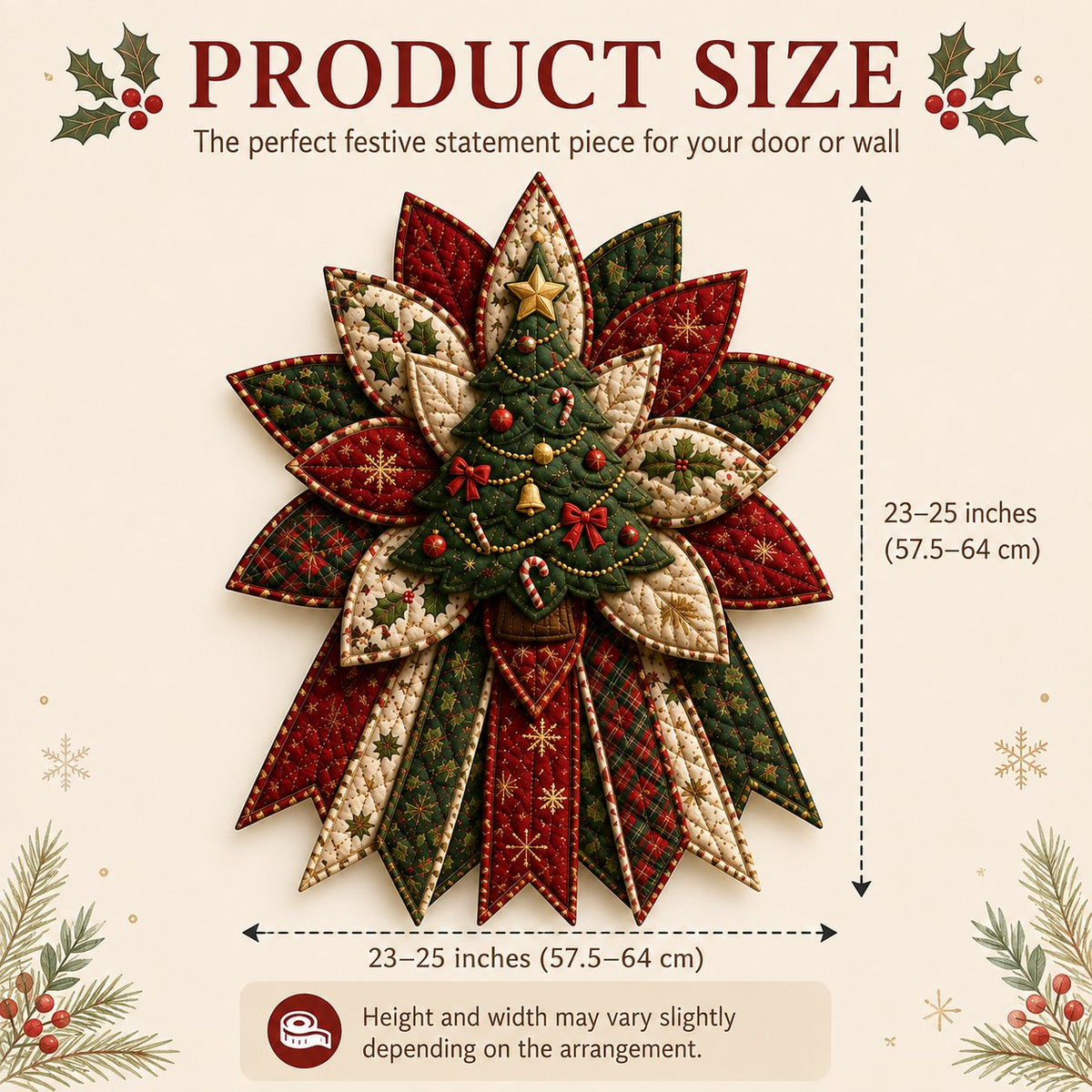 🎉 Last Day 50% OFF 🎄 – Festive Quilted Christmas Door Hanging DIY Sewing Kit