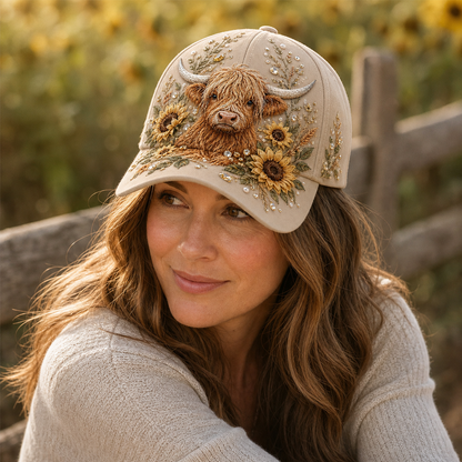 🔥 Last Day 49% OFF –Highland Cow Embroidery Cap