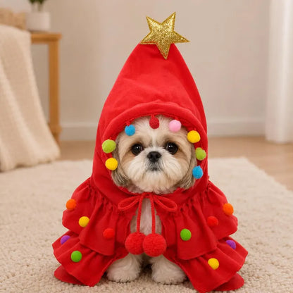 🎄 Personalized Pet Christmas Cape – Embroidered Name Dog Holiday Outfit 🐶✨